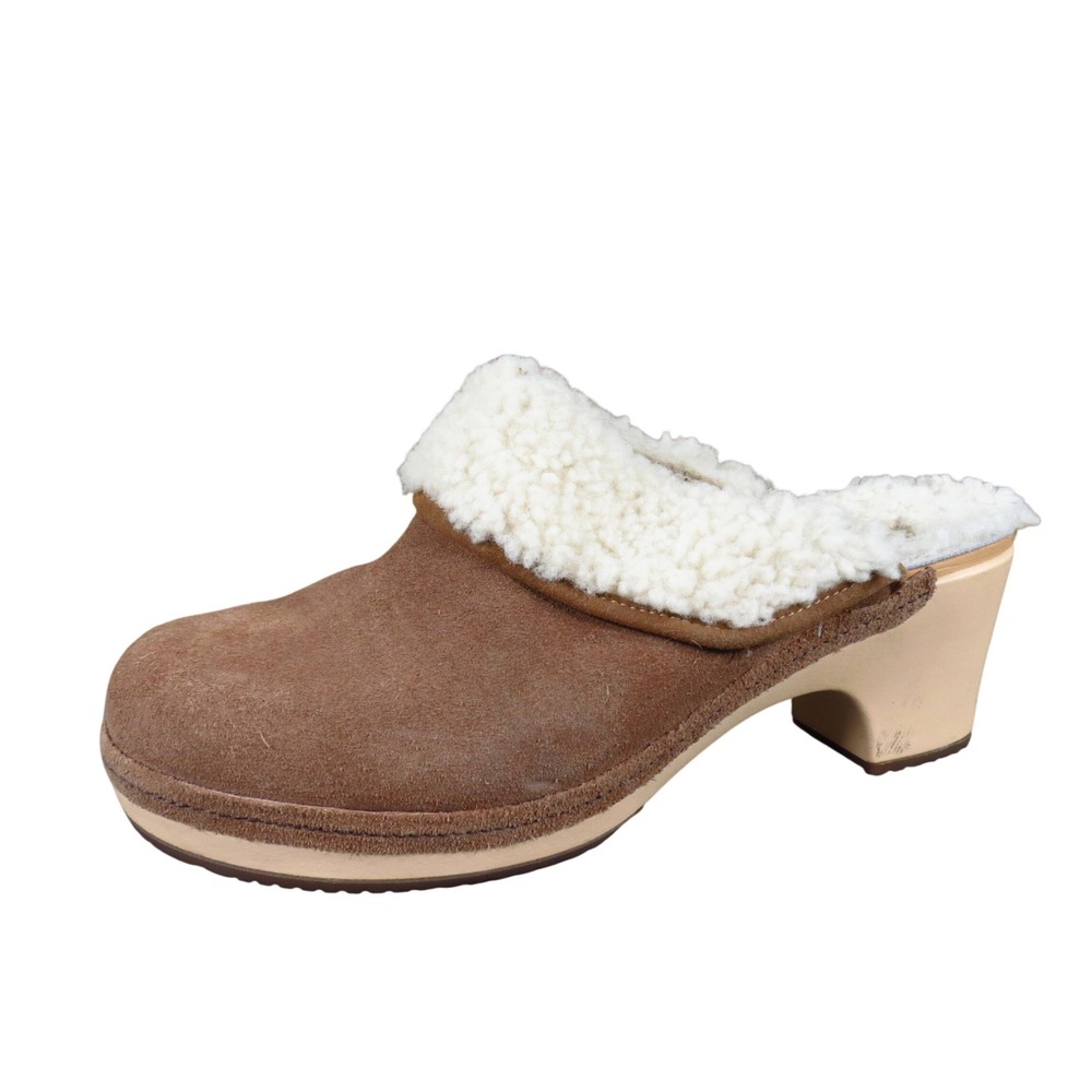 Crocs Sarah Luxe Women Clog Mule Size 9 Winter Fashion Espresso Suede Leather